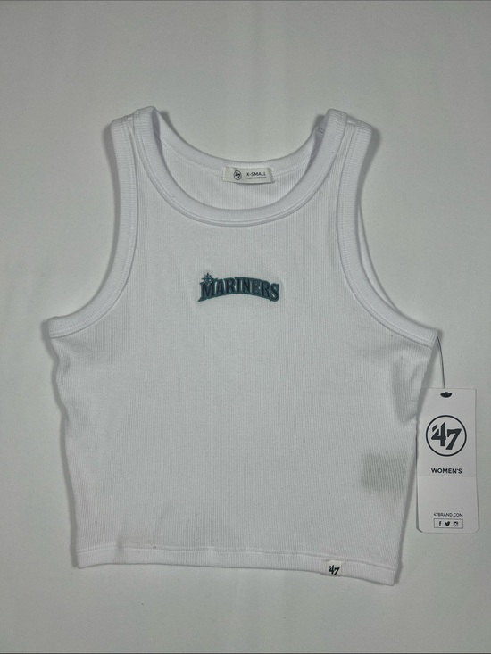 ‘47 Brand Tops - ‘47 Brand Women’s Mariners Cropped Team Ribbed Tank